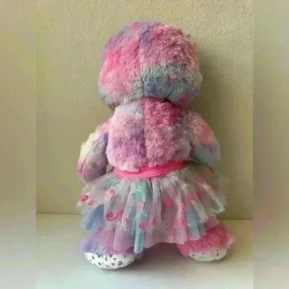 Sweet Heart Hugs Swirl Multicolor Plush Build A Bear BAB Teddy Pink Purple Blue - Picture 5 of 7